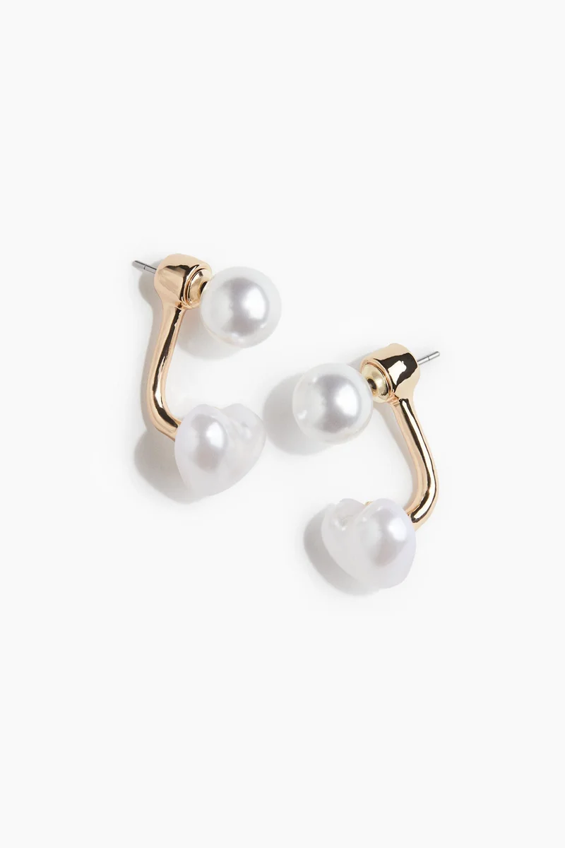 H&M Heart-shaped front and back earrings